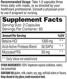 Enzymedica Fast-Acting Betaine HCL: Heartburn & Indigestion Relief - 120 Capsules