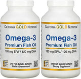 California Gold Nutrition Omega 3 Premium Fish Oil 240 Fish Gelatin Softgels