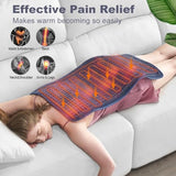 Electric Heating Pad for Back Pain & Cramps Relief - Fast Heat (Gift for Women)
