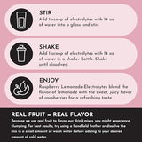 JUST INGREDIENTS Raspberry Lemonade Electrolytes - Natural Hydration Drink Mix