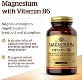 Solgar, Magnesium, With Vitamin B6, 250 Tablets