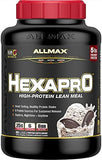 ALLMAX Hexapro Cookies & Cream protein powder, 5 lbs, high-protein lean meal for muscle recovery and growth
