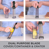 Mueller Ultra Bi-Directional Citrus Zester & Cheese Grater - Stainless Steel Razor-Sharp