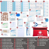140 Piece Mini First Aid Kit - Portable Emergency Medical Kit