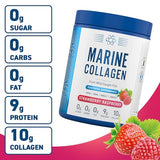 Applied Nutrition Marine Collagen Protein Powder - Hydrolyzed Collagen for Skin, Hair & Nails, Strawberry Raspberry Flavor
