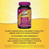 Nature’s Way Alive! Prenatal Premium Gummy Multivitamin, High Potency Folate, Plant-Based DHA, Vegetarian, Strawberry and Lemon Flavored, 75 Gummies (Packaging May Vary)
