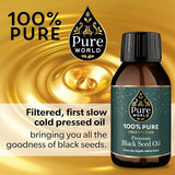 Pure World Black Seed Oil 100ml - High Strength Thymoquinone, Cold Pressed 100% Pure Virgin Nigella Sativa