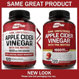 Unbranded Apple Cider Vinegar Capsules with The Mother | 120 Vegan ACV Pills for Weight Loss, Digestion, Detox, Keto, Immunity & Appetite Control