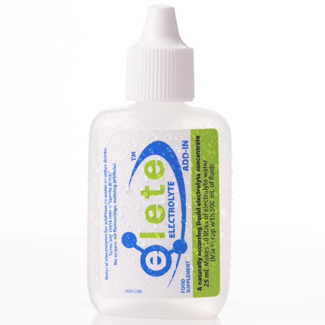 elete Electrolyte Add-In | Hydration Drops | Rehydration Drink | Trace Mineral Drops | Recovery | Sports Drink | 25ml Refill Bottle | Makes 10 Litres | Zero Calories | Zero Sugar