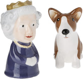 Abbott Collection Queen & Corgi Salt & Pepper Set - Charming Kitchen Accessory