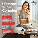 Berberine Supplement ١٣٠٠mg Per Serving ٩٧ Tested Ultra High Potency Berberine Hcl With Ceylon Cinnamon Bitter Melon Gymnema ١٠ ١ Extract Berberis Supplements Weight Management ٩٠ Veggie Caps