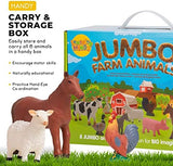 Learning Minds Jumbo Farm Animal Figures Set - Educational Toy for 1, 2, 3 Year Olds - 8-Piece Set for Creative Play