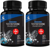 Pharmacist Recommended 2 fer 1 Offer 180ct Testosterone Booster Enhancement by Research Labs. Increase Lean Muscle Energy Strength. Saw Palmetto, Tribulus, Tongkat Ali, Horny Goat Weed, Zinc