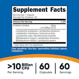 Nutricost Probiotic Complex - 10 Billion CFU with 9 Strains - Digestive Health Supplement - 60 Capsules