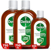 Dettol Antiseptic Disinfectant Liquid Duo Pack (750ml x 2 + 500ml)