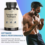 Tongkat Ali Fadogia Agrestis - 1200mg, Enhanced with Nitric Oxide Booster Supplement, Longjack Tongat-ali for Men, *USA Made and Tested*, 60 Capsules