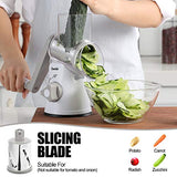 Geedel Rotary Cheese Grater & Mandoline Vegetable Slicer - 3 Blades