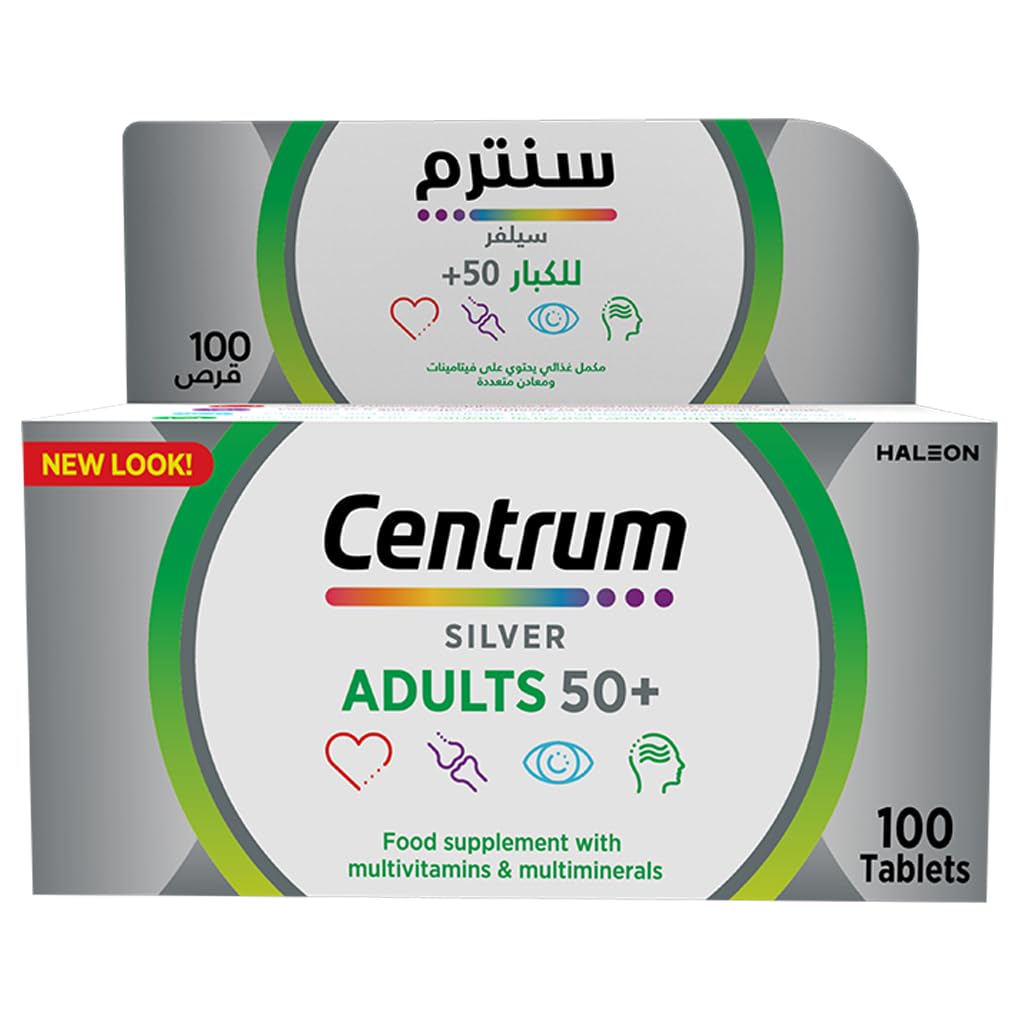 Centrum 50+ Silver Multivitamins 100 Tabs - Senior Multivitamins for Health and Strength