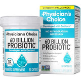 Probiotics 60 Billion CFU 2 Month Supply with Prebiotics Natural Shelf Stable Acidophilus Supplement 60 CT
