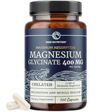 High Absorption Magnesium Glycinate 400mg - Sleep, Calm & Muscle Support (120 Capsules)