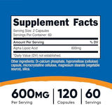 Nutricost Alpha Lipoic Acid 600mg - Powerful Antioxidant Support (120 Capsules)