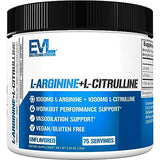 EVLution Nutrition L-Arginine + L-Citrulline Powder | Nitric Oxide & Endurance Support (75 Servings)