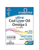 Vitabiotics Ultra Cod Liver Oil Plus Omega-3 (Orange Flavour) - 60 Capsules