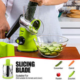 Geedel Rotary Cheese Grater & Mandoline Slicer - 3 Interchangeable Blades