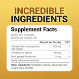 Dr. Berg Turmeric Supplement with Black Pepper - 1350 mg Curcumin - 60 Capsules