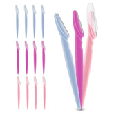 12 Pieces Eyebrow Razor for Women & Men - Dermaplaning Tool Kit with Safety Cover for Facial Hair Removal