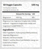 LAPERVA Magnesium Bisglycinate 400mg - 60 Capsules for Muscle & Nerve Support