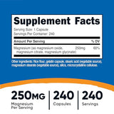 Nutricost Magnesium Complex 250mg - 240 Capsules - High Absorption Formula with Magnesium Oxide, Citrate & Glycinate - Gluten Free & Non-GMO