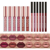 YOOJ® 12 Pcs Matte Liquid Lipstick & Lip Liner Set - Nude Lipsticks