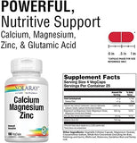 Solaray Calcium Magnesium Zinc - Essential Minerals for Bone & Immune Health - 100 VegCaps