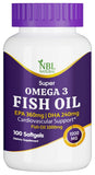 NBL NATURAL Super Omega 3 Fish Oil 1000mg - 360 EPA 240 DHA - Cardiovascular Support - 100 Softgels