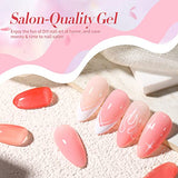 Born Pretty Jelly Gel Nail Polish Set - Sheer Nude Pink & Crystal Transparent Gel Varnish (6 x 10ML)
