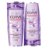 L'Oréal Paris Elvive Hyaluron Moisture Shampoo Conditioner Set - 400ML Shampoo + 360ML Conditioner for Oily, Frizzy, Dry Hair
