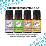 mEssentials Wild MOM Aromatherapy Oil Diffuser Bracelet Gift Set - Black Leather Wrap with 100% Pure Essential Oils