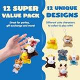 36 Pack Mini Animal Plush Toys - Party Favors, Keychain Decorations