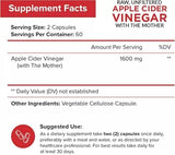 Unbranded Apple Cider Vinegar Capsules with The Mother | 120 Vegan ACV Pills for Weight Loss, Digestion, Detox, Keto, Immunity & Appetite Control