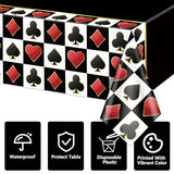 4 Pcs Black Casino Poker Tablecloths (Rectangular)
