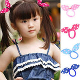 DKB Fancy Rabbit Ears Multicolour Hair Ties for Kids & Girls - 30 Pcs Pack