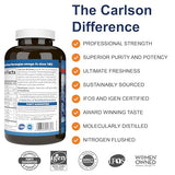 Carlson Cod Liver Oil Gems - 180 Softgels with Vitamins A & D3, Natural Lemon