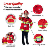 Born Toys 8 PC Premium Washable Kids Fireman Costume & Accessories Set