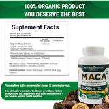 Mother Nature USDA Organic Maca Root Capsules 1600mg - Vegan, Raw Peruvian Maca Supplement for Stamina, Hormonal Balance & Well-Being - Non-GMO - Reproductive Health (120ct)