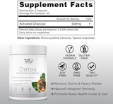 TRU Supplements Detox, Activated Charcoal, Vegan Friendly, Whole Body Natural Detox, Eliminates Bloating, Improve Skin Health, 60 Servings