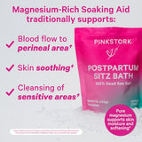 Pink Stork Postpartum Sitz Bath Soak - Perineal Care Dead Sea Salt - 16 oz