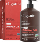 Cliganic Jojoba Oil Non-GMO, 100% Pure & Natural Cold Pressed Oil for Hair & Face - 16oz Bulk