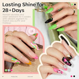 Modelones 32-Piece Gel Nail Polish Kit - 28 Rainbow Colors with Glossy & Matte Top Coats