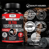Kaya Naturals Ultra Testosterone - Men's Testosterone Booster with Tongkat Ali, Horny Goat Weed, Tribulus - Natural Workout Supplement for Energy, Stamina, and Strength Booster - 90 Count